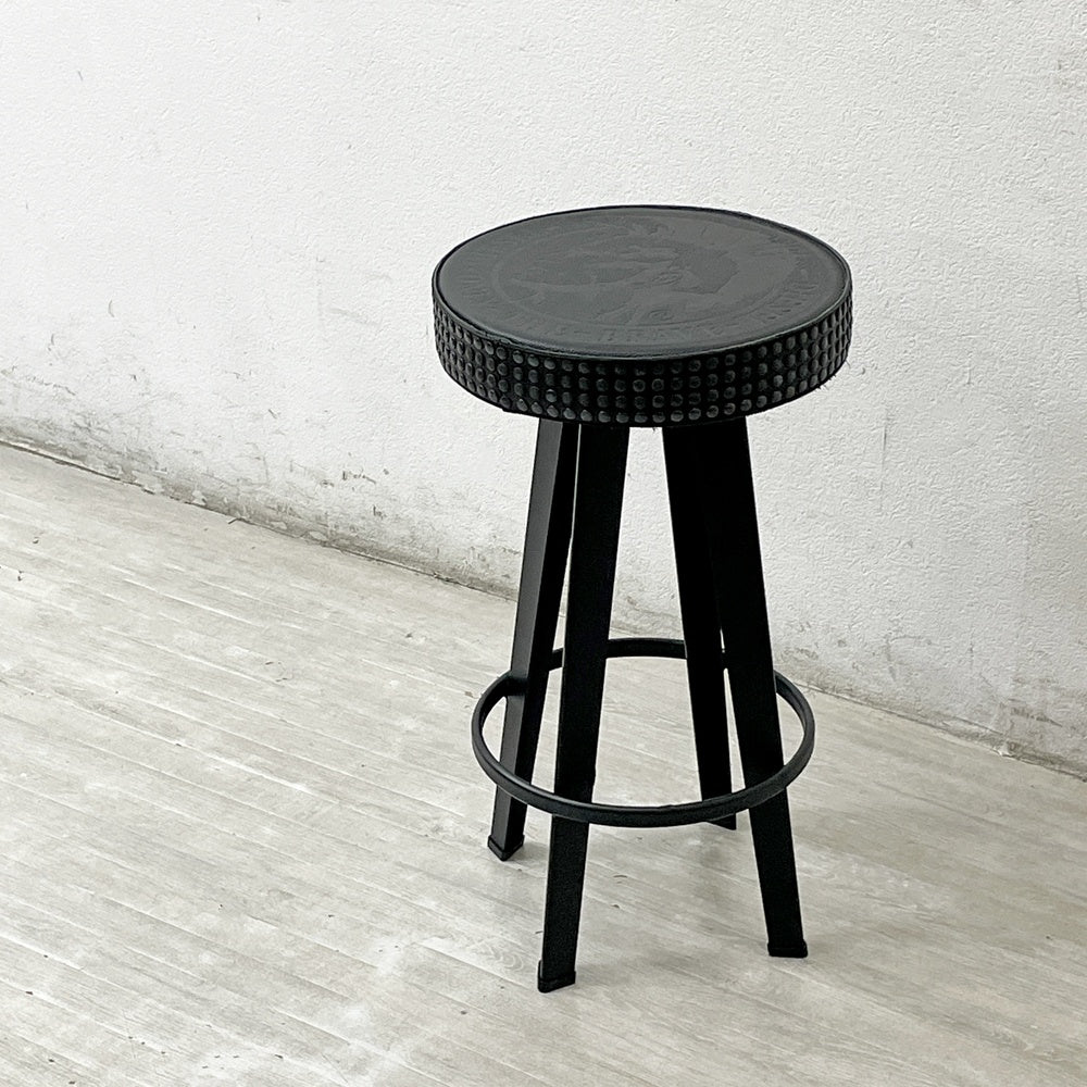 ディーゼルリビング DIESEL LIVING バー スタッド スツール Bar Stud Stool ブレイブマン ロゴエンボスモデル 本革 スチール 高さ63cm モローゾ MOROSO 非売品 B ●