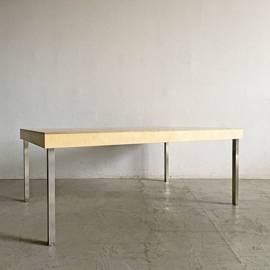 オーダーファニチャー 木製天板×鉄脚 ワークテーブル ダイニングテーブル ミーティングテーブル W180cm PLAT 上林剛典 インダストリアルスタイル 〓