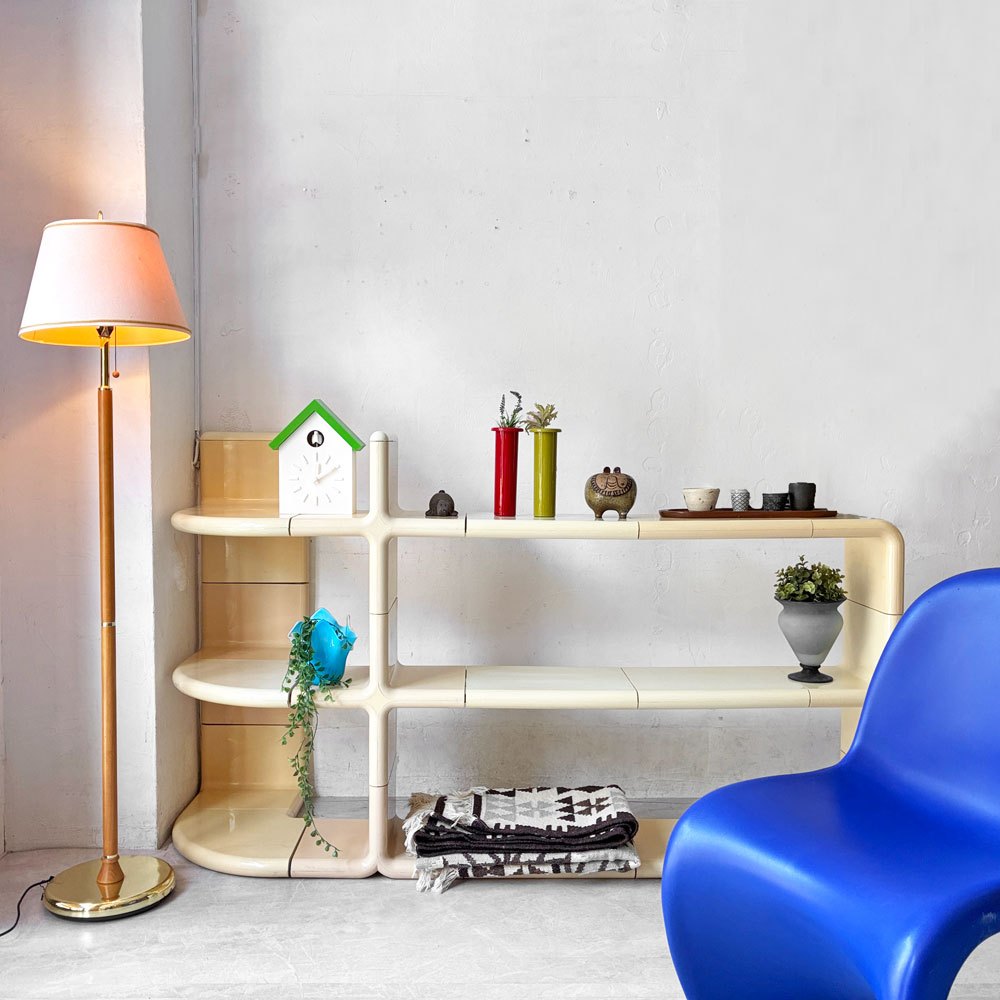 ディレクショナル ファニチャー Directional Furniture ウンボ UMBO シェルフユニット 18パーツ ホワイト サイドボード 本棚 スペースエイジ ミッドセンチュリー USビンテージ 希少 ★