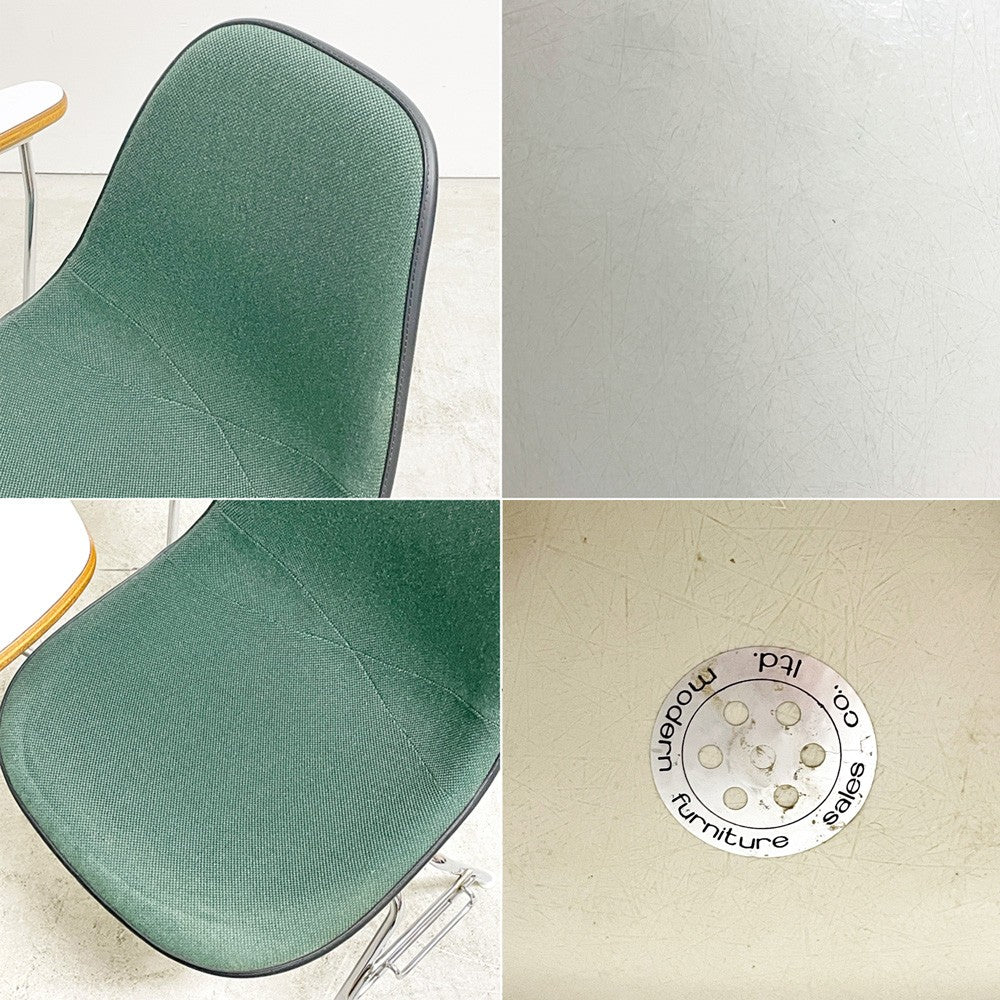ハーマンミラー Herman Miller サイドシェルチェア セカンド 2nd ビンテージ アプホルスター スクールベース スタッキングベース 肘掛けテーブル付 イームズ ミッドセンチュリー G ●