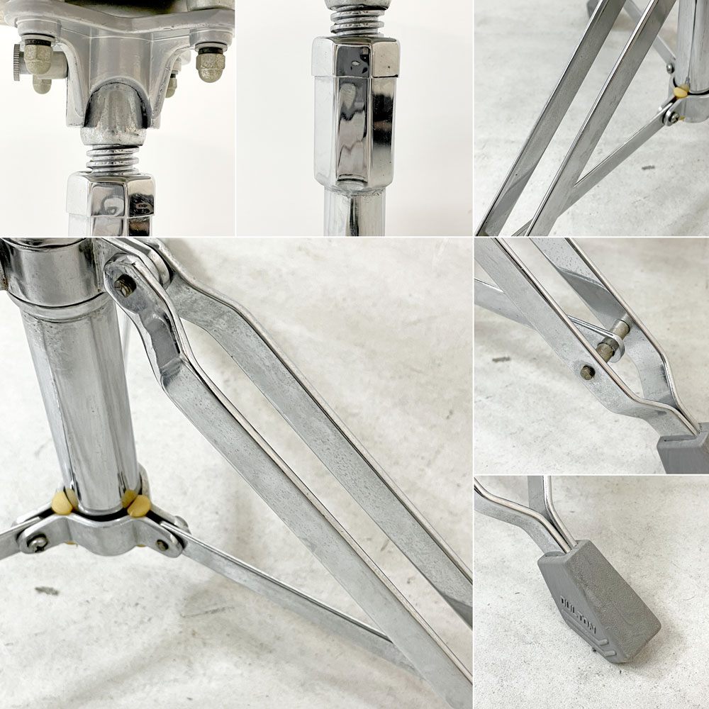 ダルトン DULTON X2 ビートスツール BEAT STOOL 回転式 無段階高さ調節 スチール クローム 折り畳み 廃番 A ●