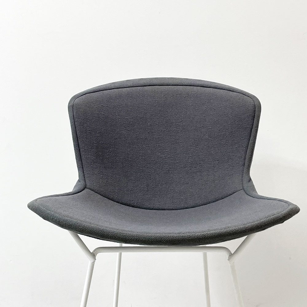 ノル Knoll 420 サイドチェア ワイヤーチェア ダイニングチェア ホワイト × グレー ファブリック フルカバー仕様 ハリー・ベルトイア ミッドセンチュリー ビンテージ B ●