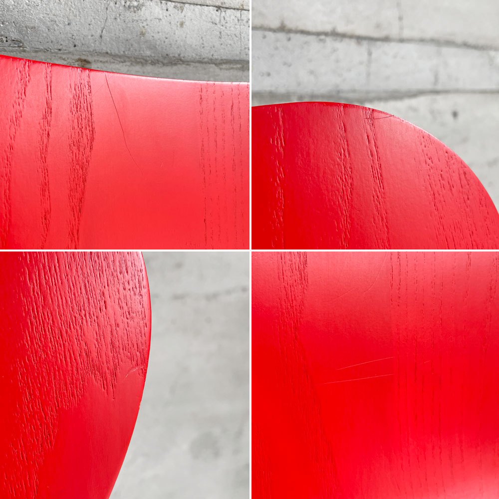 フリッツハンセン Fritz Hansen 3107 セブンチェア カラードアッシュ ガラレッド Gala red アルネ・ヤコブセン Arne Jacobsen 廃番カラー 90’s デンマーク 北欧家具 ♪