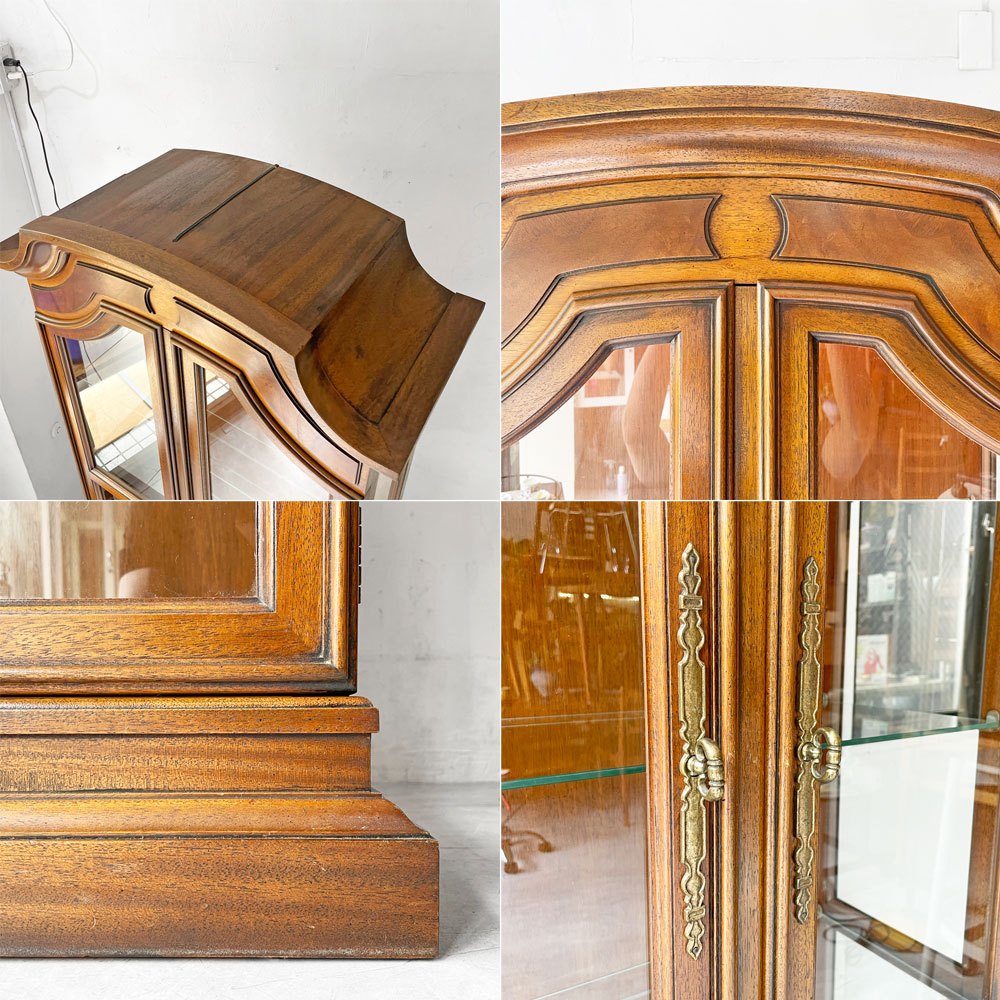 ドレクセルヘリテイジ DREXEL HERITAGE フランチェスカ Francesca キュリオケース ガラスキャビネット 飾り棚 マホガニー材 USビンテージ イタリアンクラシック  ★