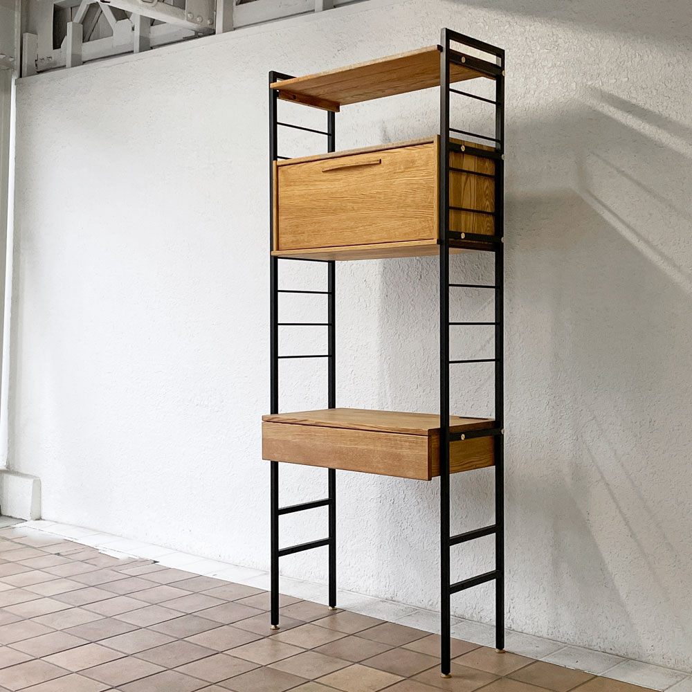 モモナチュラル MOMO Natural ユニットボード UNIT BOARD デスクユニット 収納付き ドロップダウン W75×H190cm ナチュラルデザイン ◇