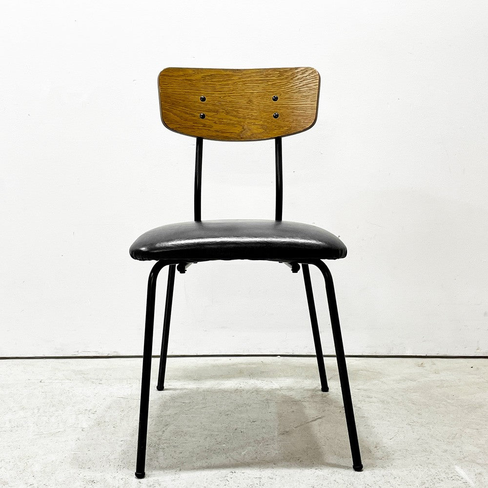 ジャーナルスタンダードファニチャー journal standard Furniture j.s.F ヘンリー HENRY ダイニングチェア PVCレザー アイアン 廃番 A ●
