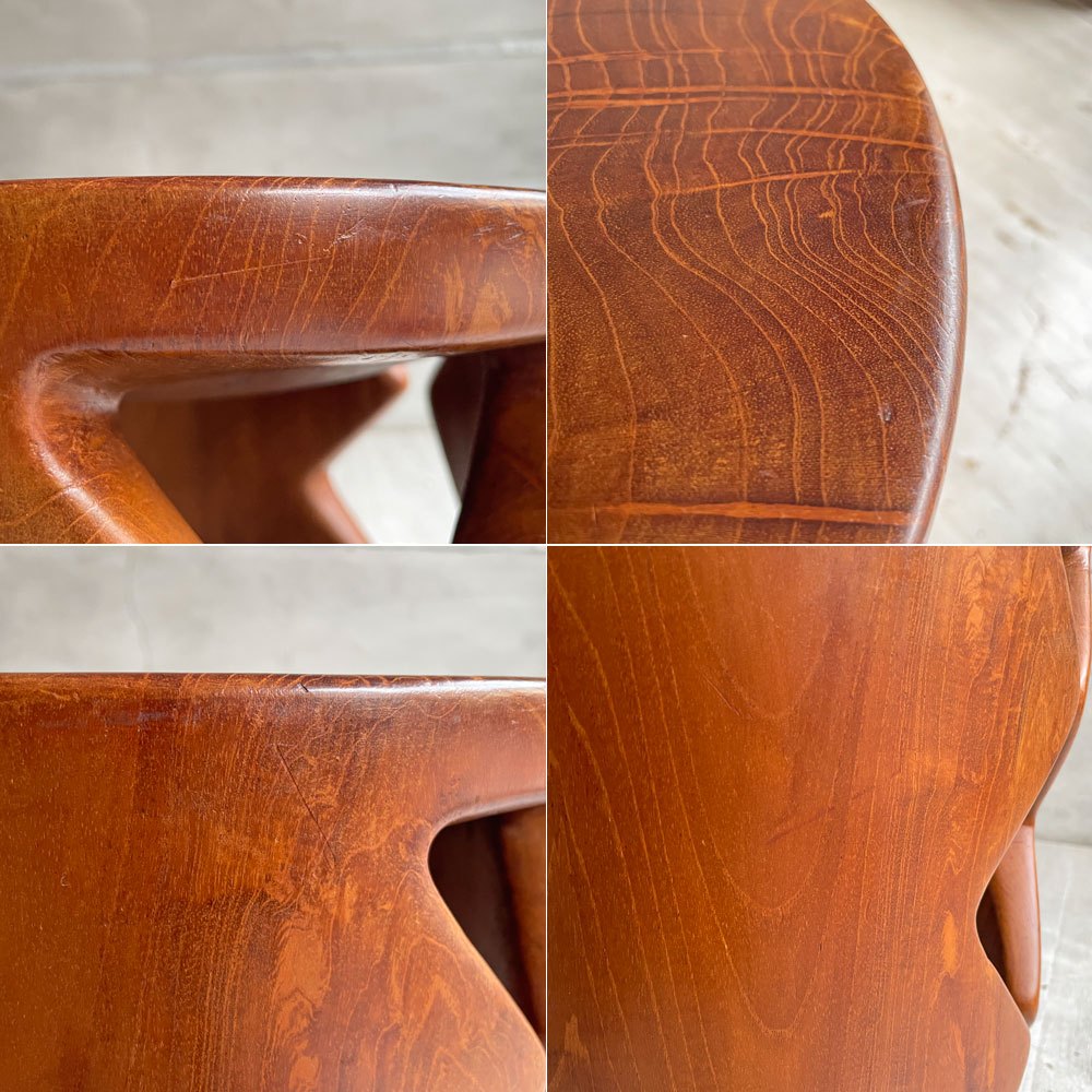 ヨーガンレール ババグーリ Jurgen Lehl Babaghuri チーク無垢材 スツール Stool シグザグ脚 ハンドメイド 一木造り プリミティブ 希少 ♪