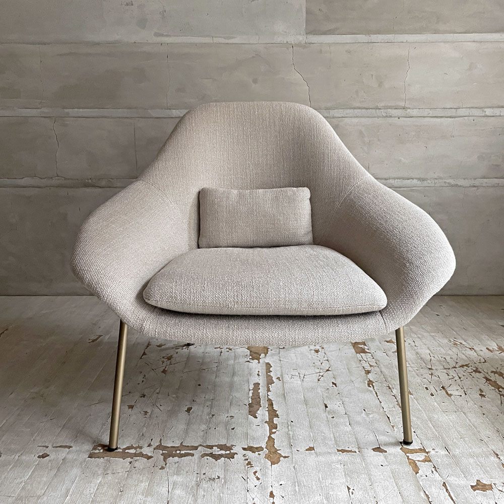 ウエストエルム West Elm ロワン ROWAN ラウンジチェア イージーチェア＆オットマン ベージュ系 ファブリック モダンデザイン ♪