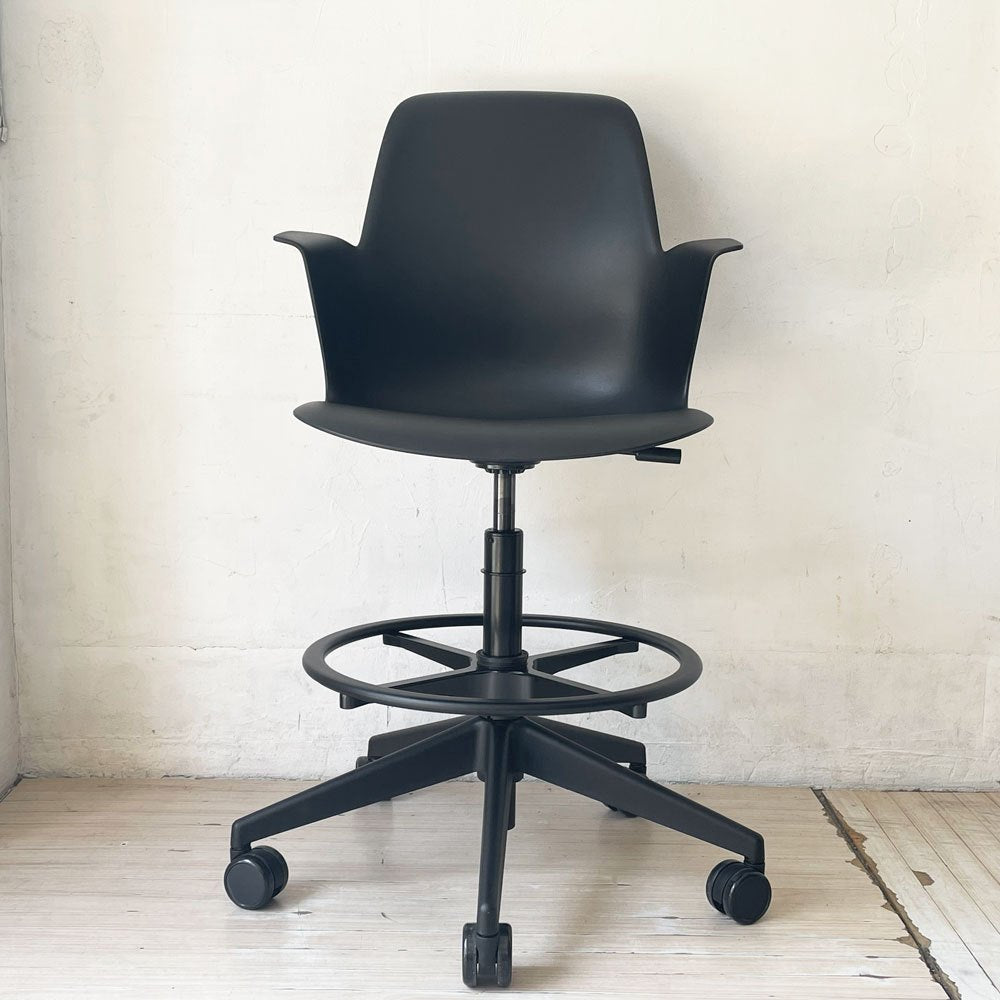 スチールケース Steelcase ノード ファイブスター スツール Node FIVE-STAR STOOL ハイチェア 製図チェア キャスター ブラック ★