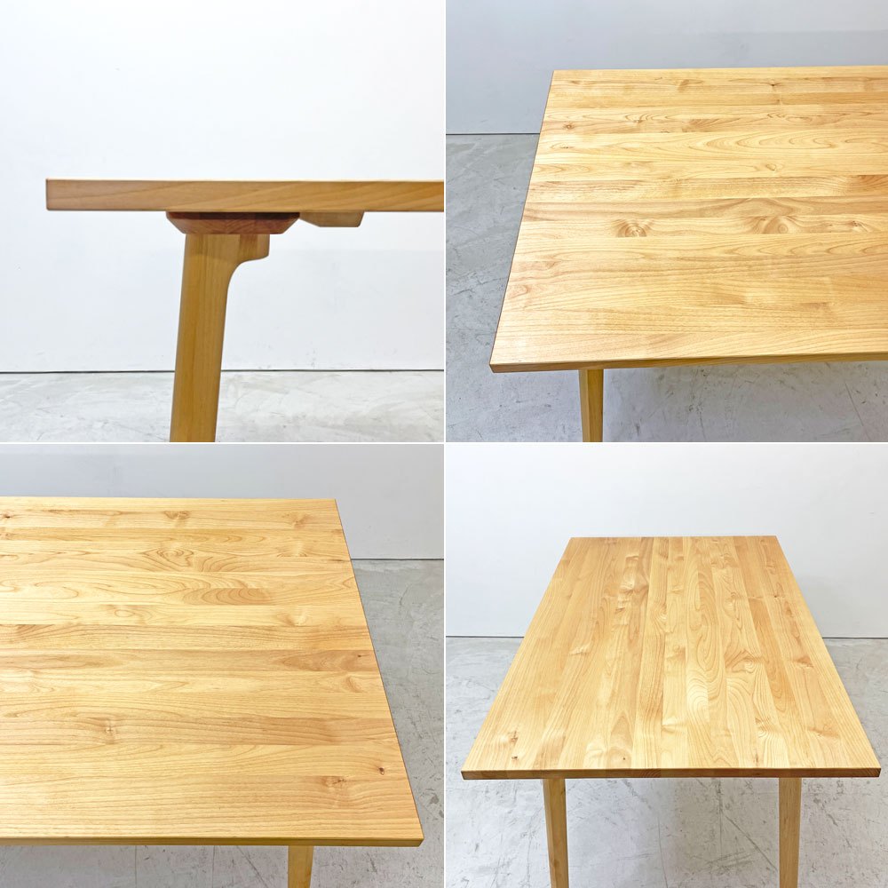 モモナチュラル MOMO Natural ダイニングテーブル RECT TOP 27 + CROCHET LEG AL W130cm アルダー材 ナチュラルモダン 定価￥86,500 ●