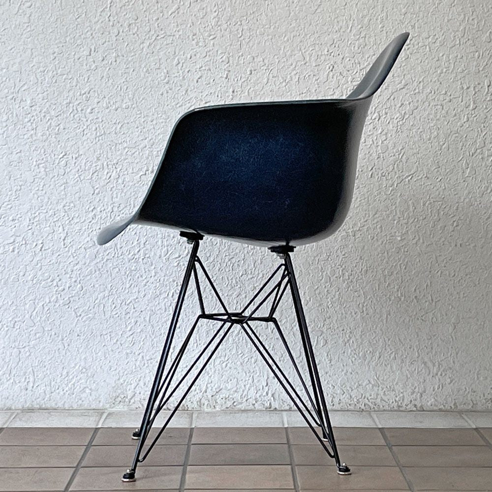 ハーマンミラー Herman Miller アームシェルチェア セカンド 2nd ビンテージ FRP製 ネイビー エッフェルベース C&R イームズ ミッドセンチュリー ◇