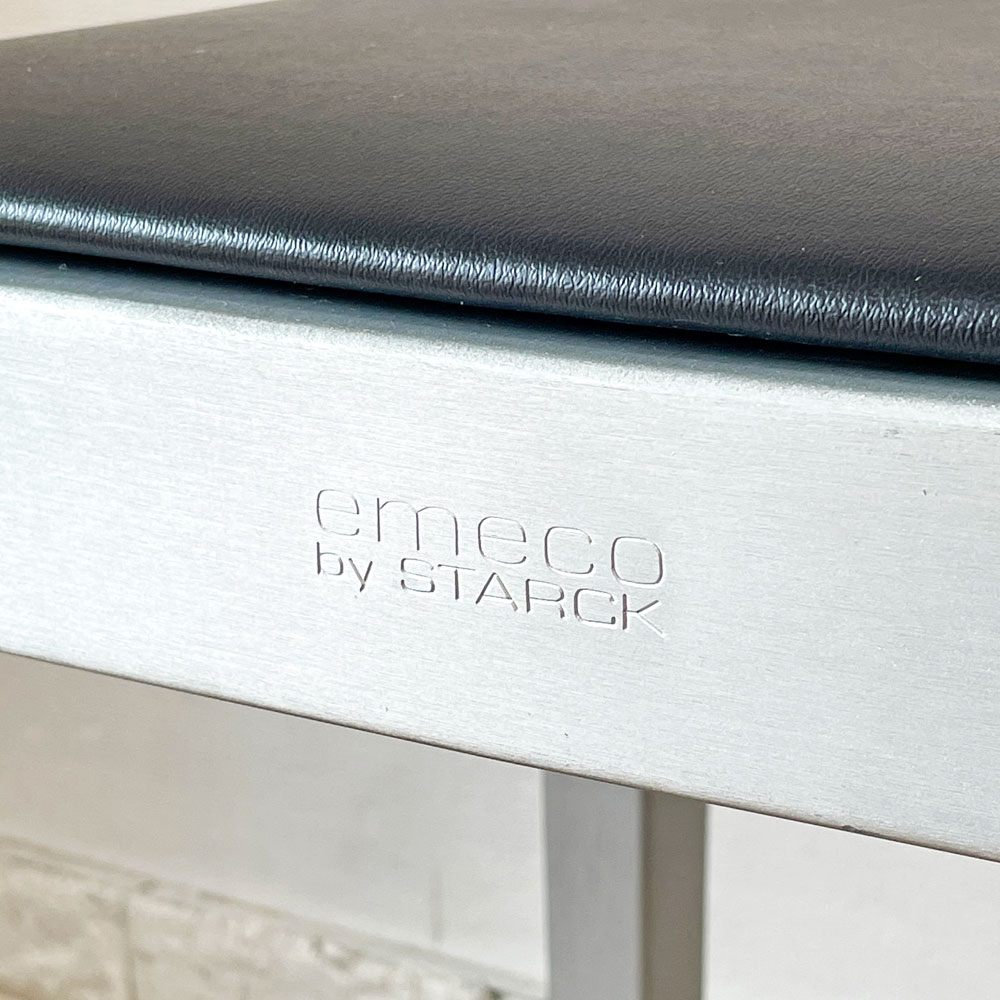 エメコ EMECO カウンタースツール COUNTER STOOL H63cm シートクッション付き フィリップ・スタルク Philippe Starck  ブラッシュドアルミ インダストリアルデザイン ◎