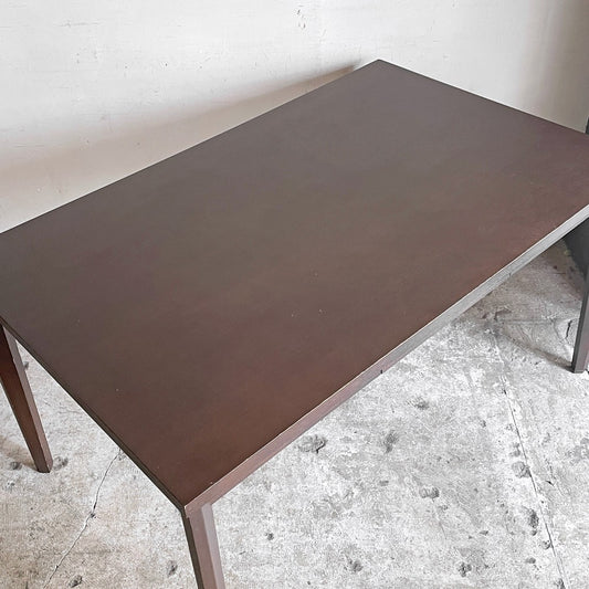 ケユカ KEYUCA タモ材 ダイニングテーブル ダークブラウン 抽斗1杯 木製 W135cm モダンデザイン ■