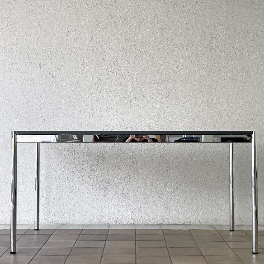 USMモジュラーファニチャー USM Haller USMハラーテーブル ワーキングデスク ダイニングテーブル MDF ミッドグレー W150×D75×H74cm アジャスター ◇