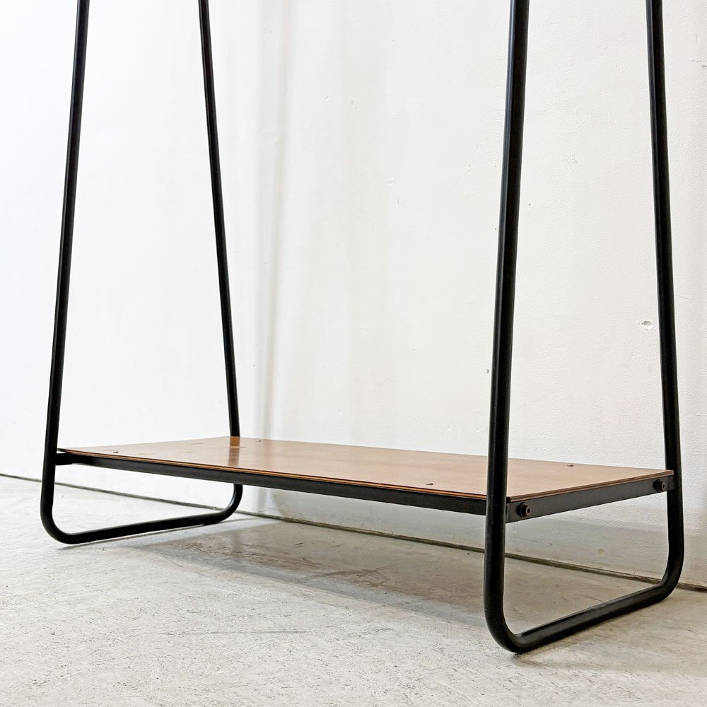 イデー IDEE ポールハンガースタンド PAUL HANGER STAND アントンブラウン Anton brown ハンガーラック W90cm シェルフ付 ●