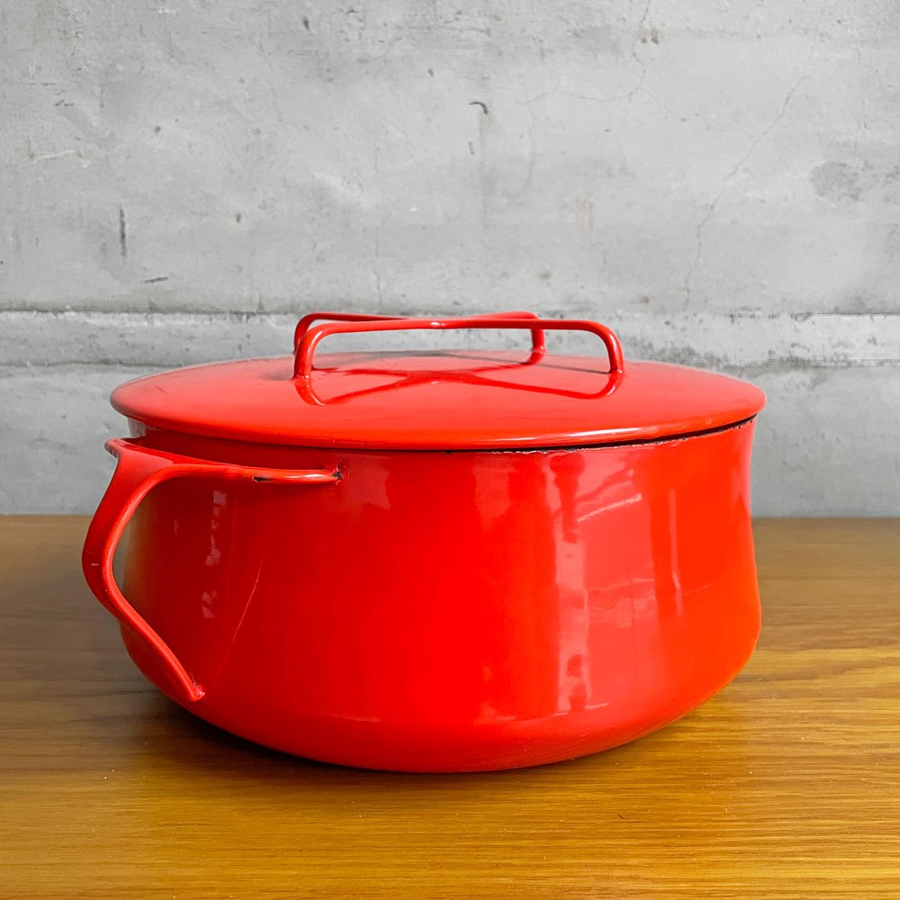 ダンスク DANSK コベンスタイル 両手鍋 ホーロー キャセロール W35cm イェンス・クイストゴー レッド 北欧 デンマーク ♪