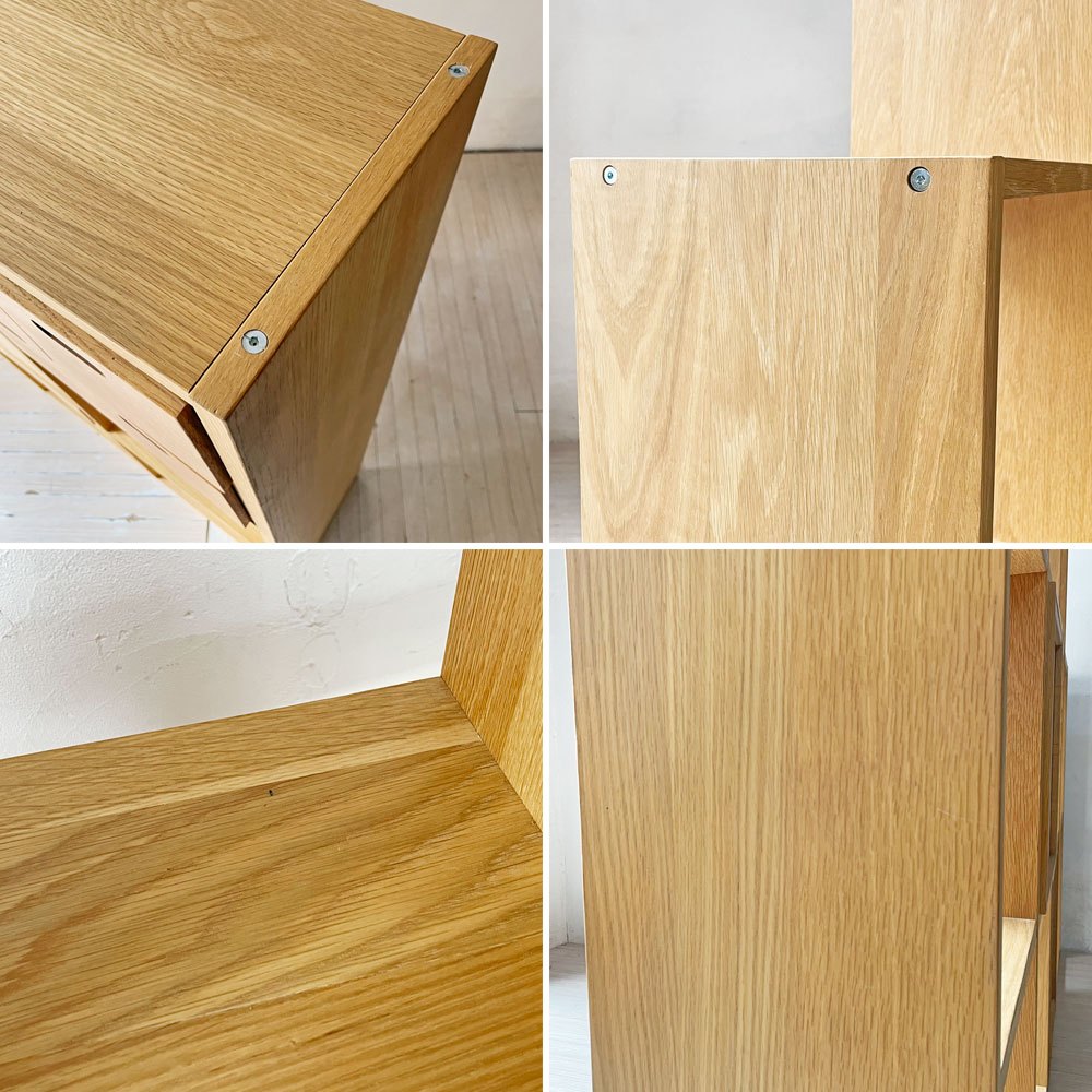 無印良品 MUJI スタッキングシェルフ 3列4段 追加棚 オーク材 オープンシェルフ スタッキングチェスト付き 合計定価￥72,770- ★