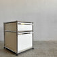 ユーエスエムハラー USM Haller モジュラーファニチャー Modular Furniture ハラーシステム デスクキャビネット 2ドロワー ピュアホワイト 鍵なし トレイ＆替えキャスター付 未使用保管品 〓