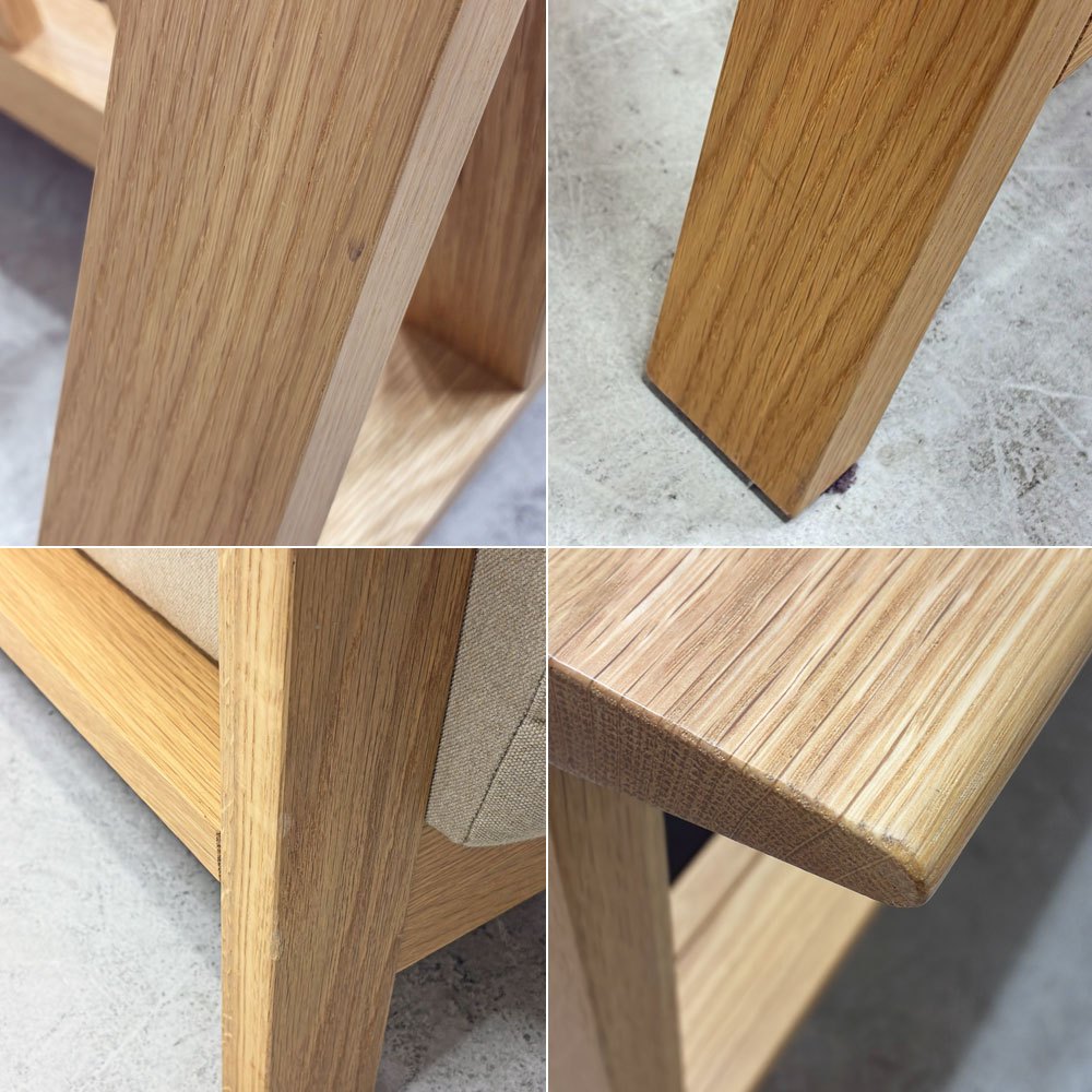 無印良品 MUJI 木製フレーム 3シーターソファ オットマン付き 3人掛け オーク材 カバーリング仕様 洗濯可 ●
