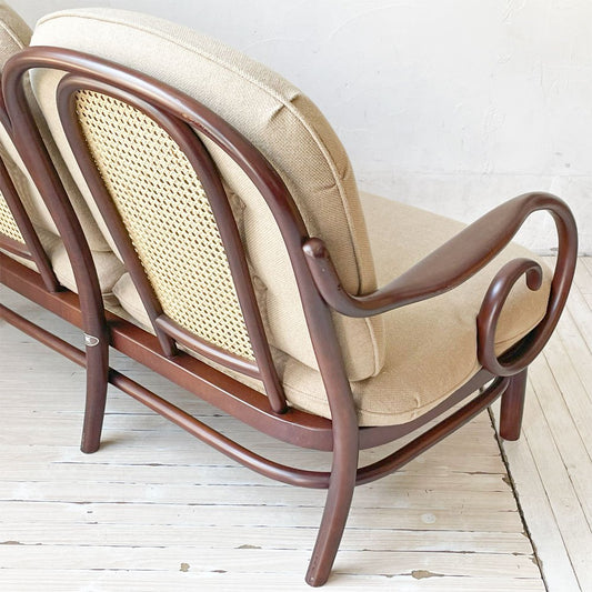 秋田木工 Akimoku No.75 2人掛けソファ ブナ材 曲木 ベントウット W120cm IDC大塚家具 レトロ 日本家具 ★