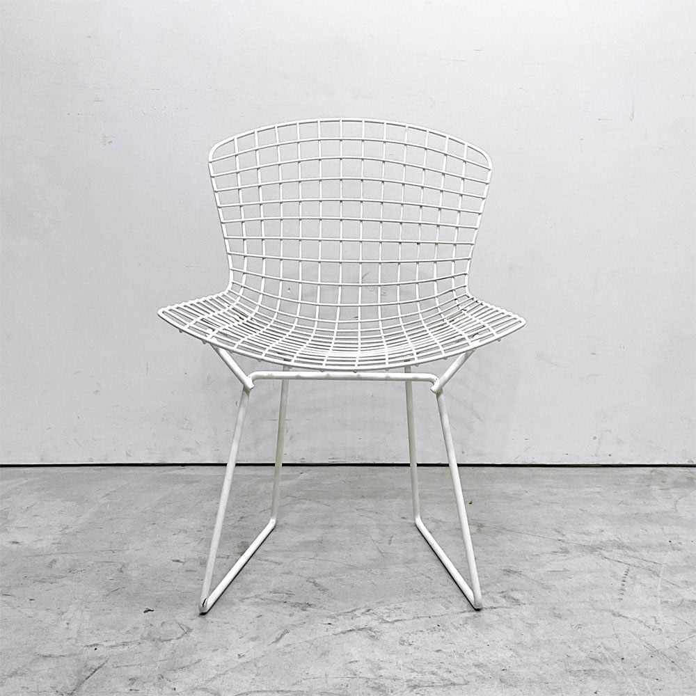 ノル Knoll 420 サイドチェア ワイヤーチェア ホワイト ハリー・ベルトイア Harry Bertoia ミッドセンチュリー ビンテージ 名作椅子 ●