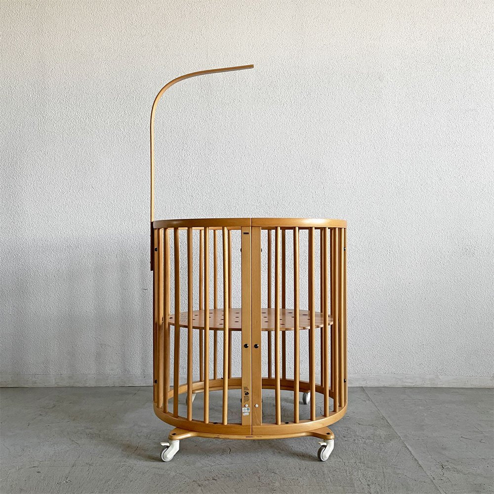 ストッケ STOKKE スリーピーベッド Sleepi Bed ブナ材 ナチュラル ロッド＆マットレス＆シーツ＆キャスター付 2段階サイズ 参考合計価格￥146,080- 〓