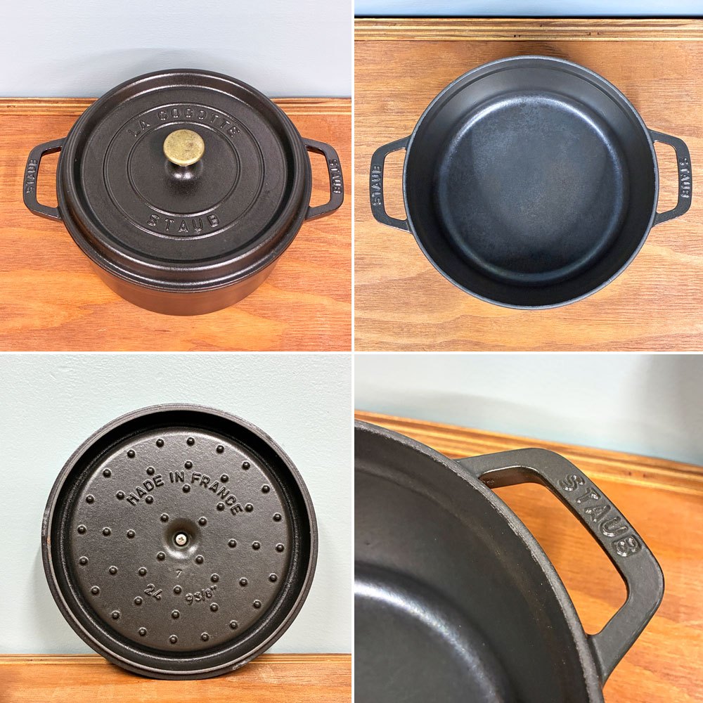 ストウブ STAUB ピコ ココット ラウンド 両手鍋 ブラック 24cm 鋳物 キャセロール ガス オーブン IH対応 フランス ◎