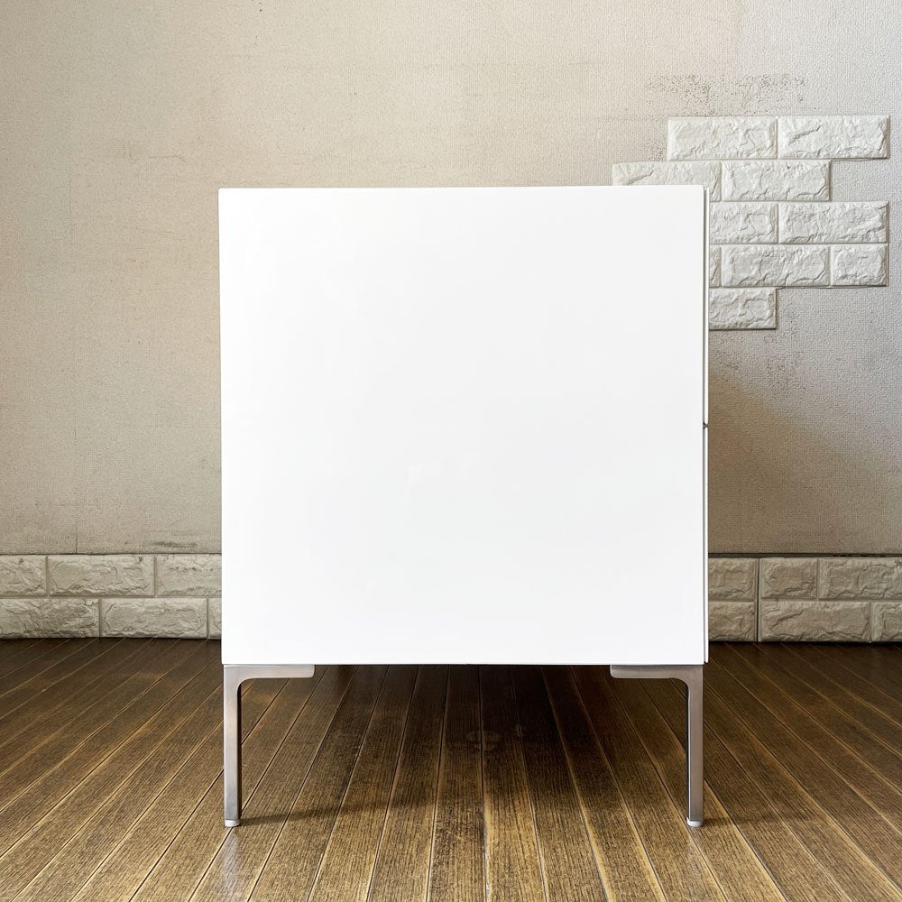 アクタス ACTUS ブラン BLANC 2-CHEST チェスト 2ドロワー W75cm ホワイト スチール脚 モダンスタイル 廃番 ◎