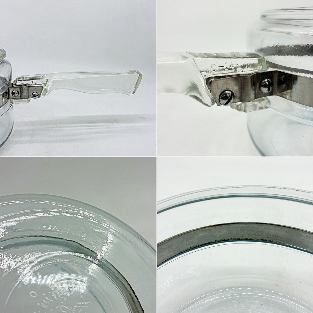 オールドパイレックス OLD PYREX  フレームウェア FLAMEWARE ソースパン 耐熱ガラス 片手鍋 調理器具 USビンテージ ●