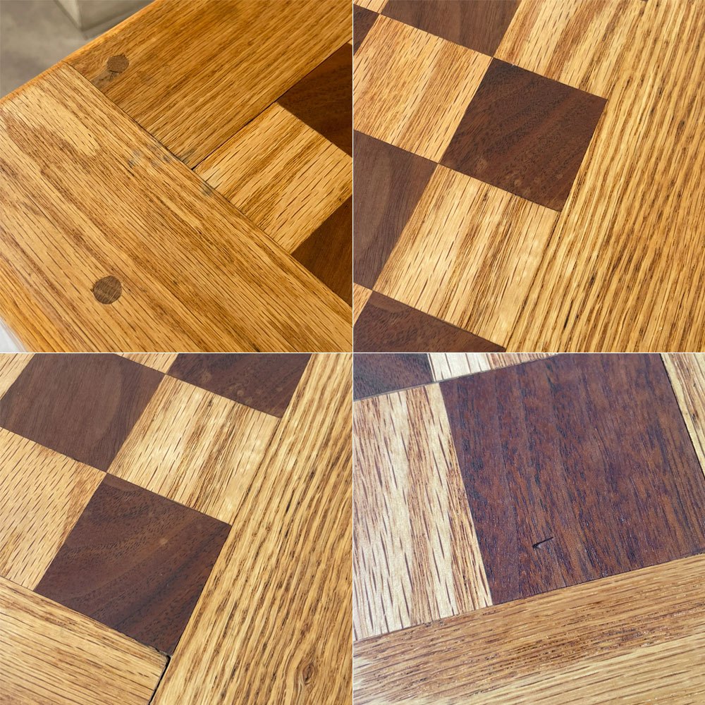 ビンテージ オーク チェステーブル Vintage Oak Wood Chess Table 70's チェス盤 ゲームテーブル ★