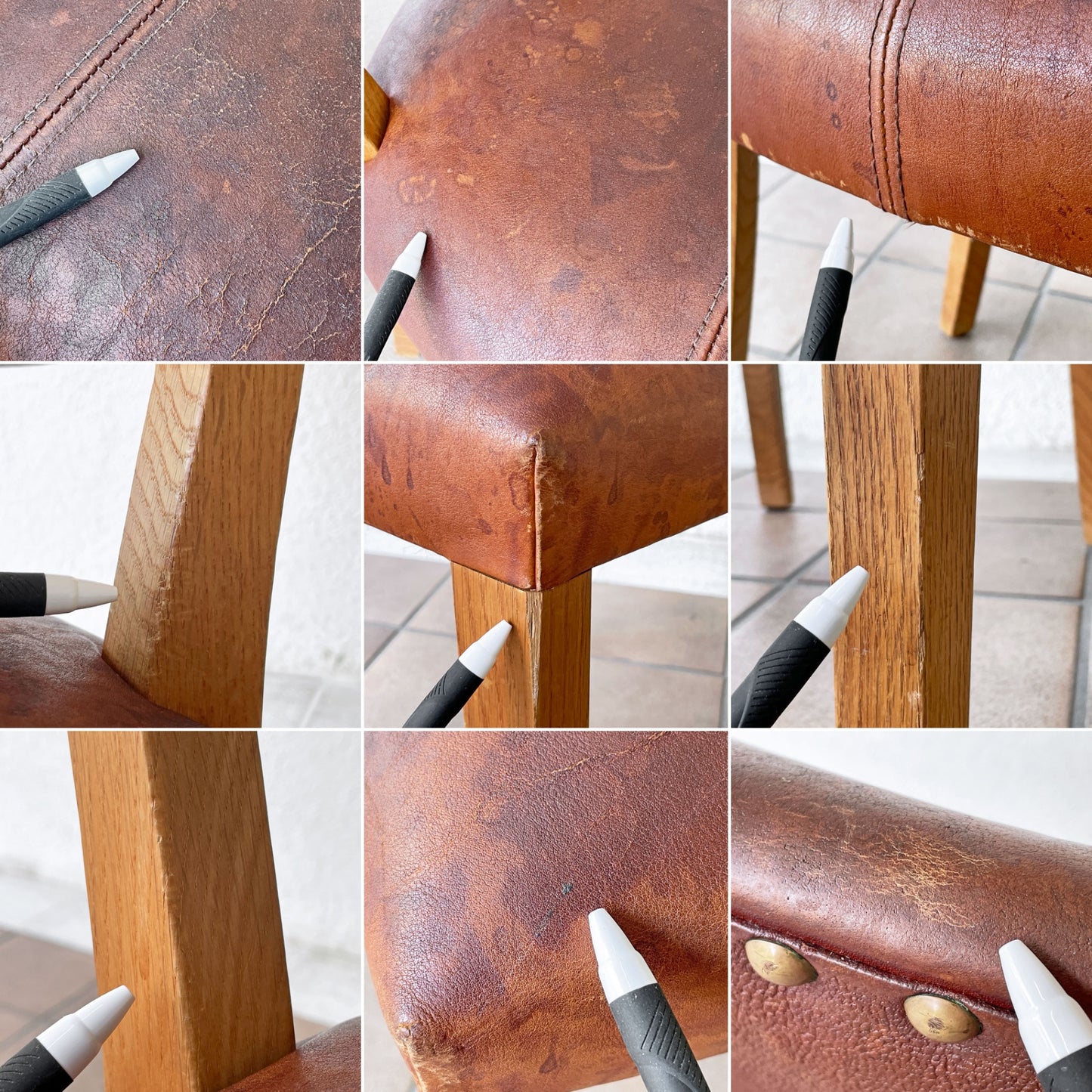 トラックファニチャー TRUCK FURNITURE エスアールチェア SR CHAIR ダイニングチェア ナラ無垢材 本革 ビンテージスタイル A ◇