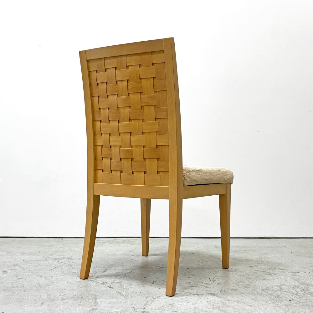 カリガリス Calligaris ダイニングチェア ハイバック ビーチ材 編み込み ファブリック ナチュラルモダン イタリア ●