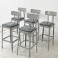 リオン LYON ファクトリー チェア FACTORY CHAIR カウンターチェア グレー バックレスト クッション PVCレザー 座面高69cm パシフィックファニチャーサービス P.F.S取り扱い D ●