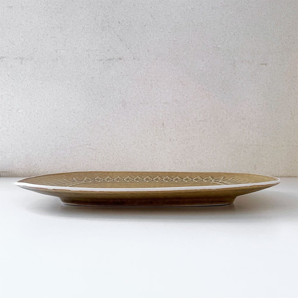 イェンス・クイストゴー Jens.H.Quistgaard JHQ レリーフ Relief オーバルプレート 角皿 レクタングル W29.5cm デンマークビンテージ 北欧食器 ◎