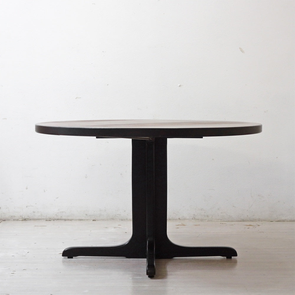 北欧ビンテージ Scandinavia Vintage ローズウッド EXラウンドテーブル Φ120cm 伸長式 北欧家具 現状品 ●
