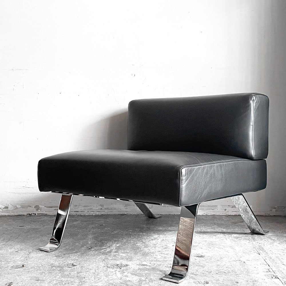 カッシーナ Cassina オンブラ OMBRA 512 ラウンジチェア 1Pソファ レザー ブラック シャルロット・ペリアン Charlotte Perriand ■