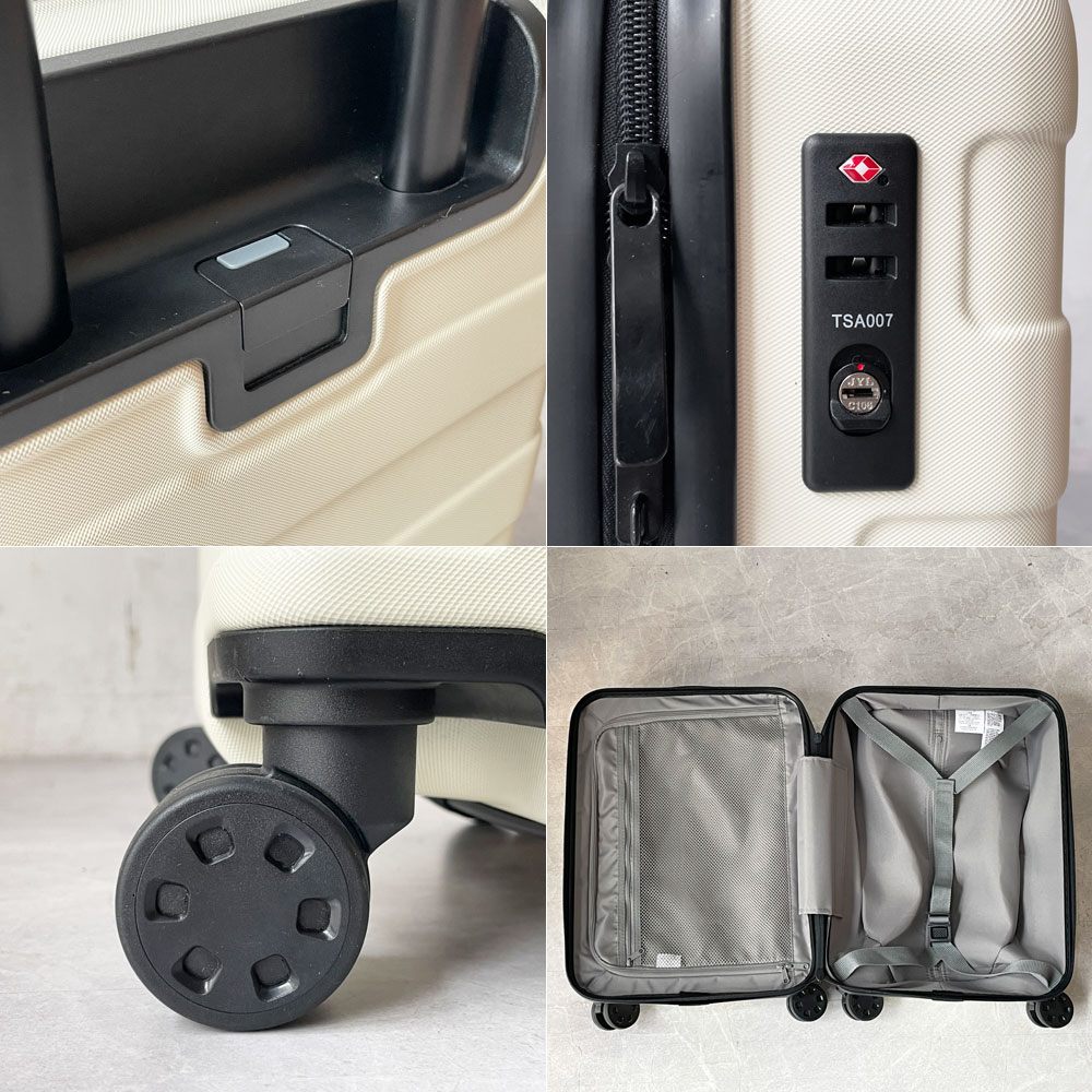 無印良品 MUJI ハードキャリーケース 20L ホワイト キャスターロック 機内持込可 鍵欠損 シンプルデザイン★
