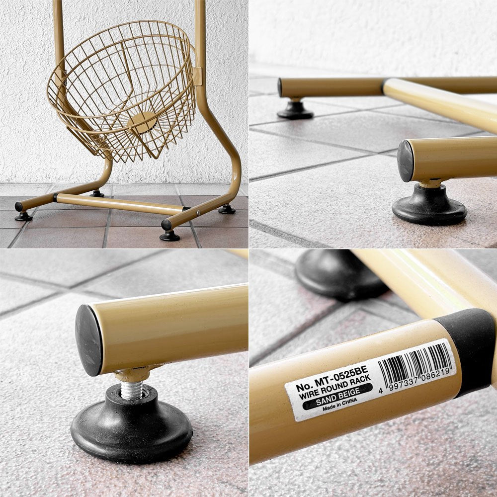 ダルトン DULTON ワイヤー ラウンド ラック WIRE ROUND RACK 収納家具 ラック ワイヤーバスケット 3段 アジャスター付き サンドベージュ 定価¥27,500- ◇