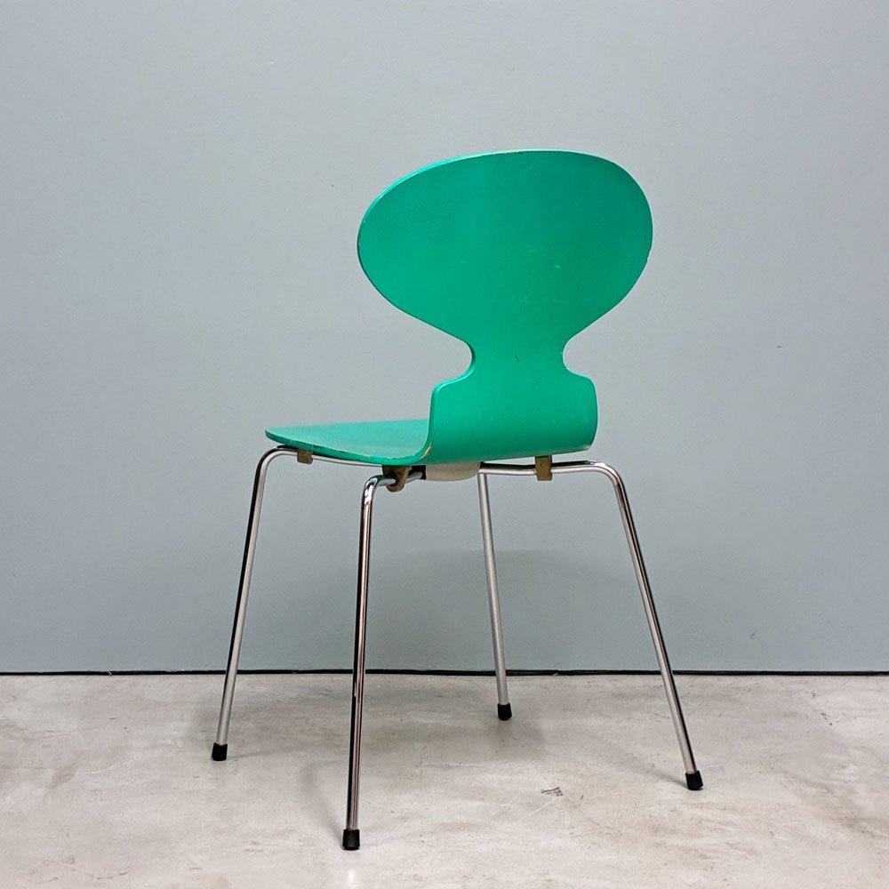 フリッツハンセン Fritz Hansen アントチェア アリンコチェア 4本脚 3101 ラッカー グリーン系 アルネ・ヤコブセン 北欧家具 ◎