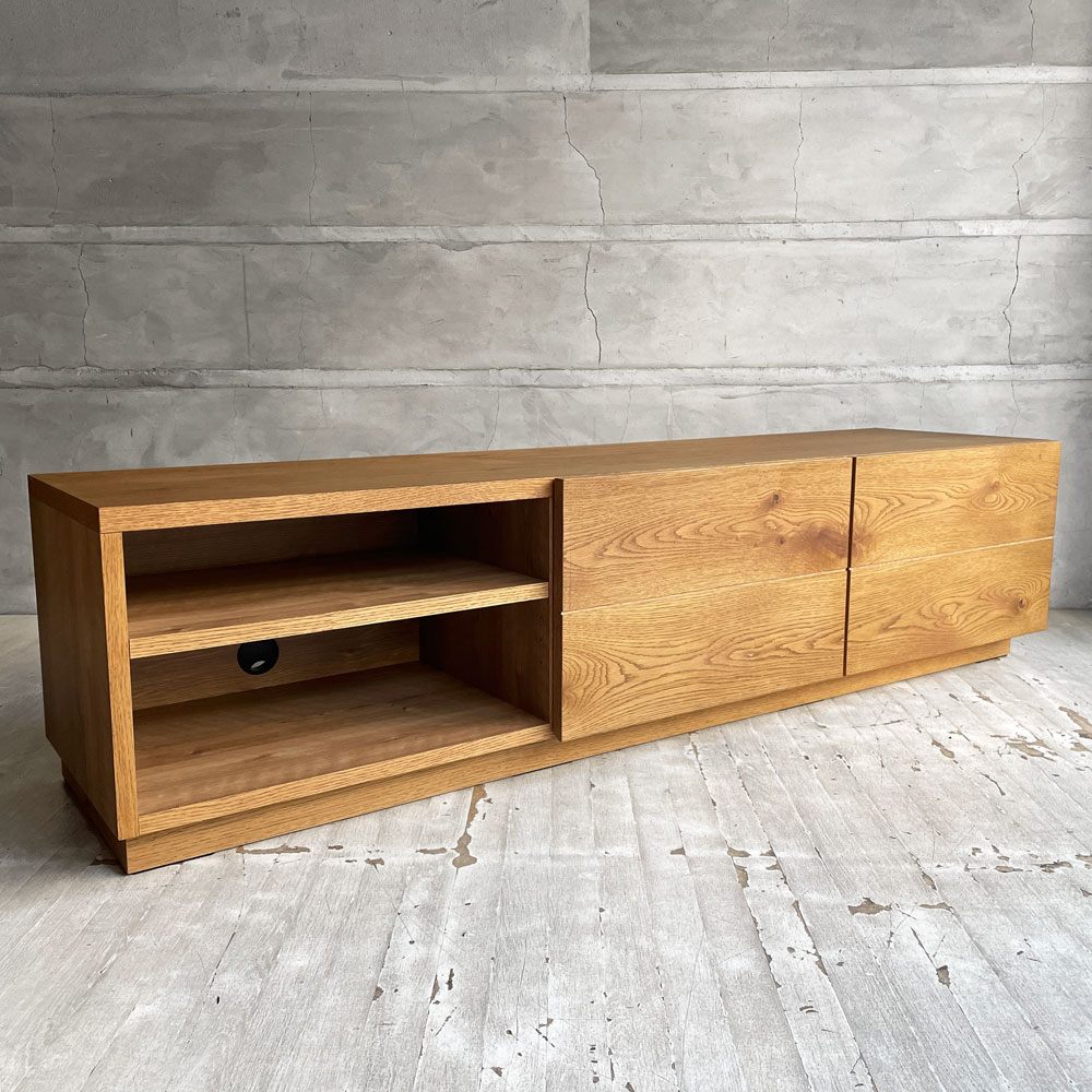 ウニコ unico アディ ADDAY AVボード ローボード 抽斗2杯 オーク材 W160cm ナチュラルスタイル 参考定価￥69,300- ♪