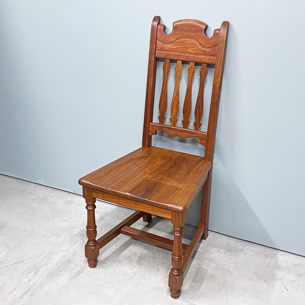 ノックオンウッド Knock on wood コロニアル ハイバックチェア1 ダイニングチェア ウォールナット無垢材 クラシカルデザイン B ◎