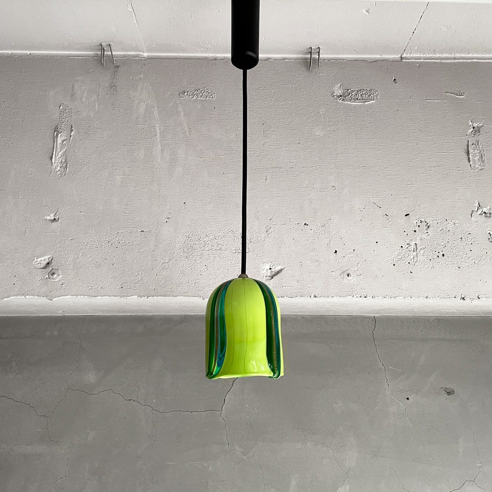 ムラノガラス ペンダントライト ピスタチオ ハンドメイド ガラスシェード イタリア製  レール仕様 IDC大塚家具取扱 ♪
