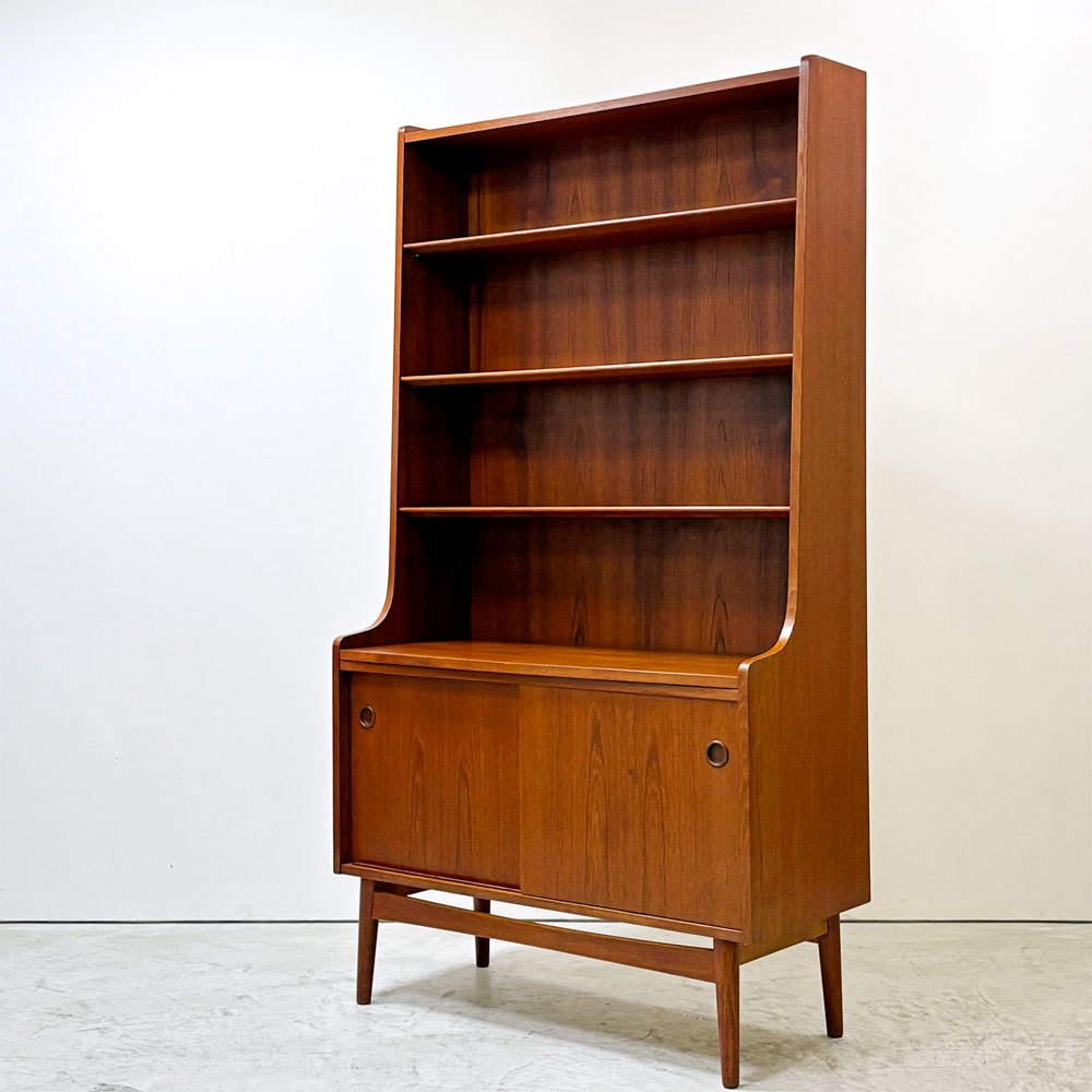 ボーンホルムス・モーベルファブリック Bornholms Mobelfabrik チーク材 ブックシェルフ 4段 本棚 飾り棚 H182cm ヨハネス・ソース デンマーク 北欧ビンテージ ●