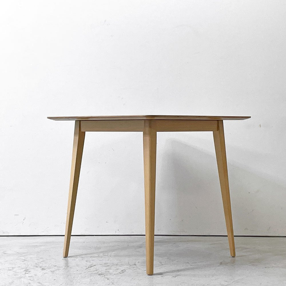 ナチュラルモダン Natural Modern メラミントップ ダイニングテーブル ブラック ビーチ材 テーパードレッグ W80cm ●