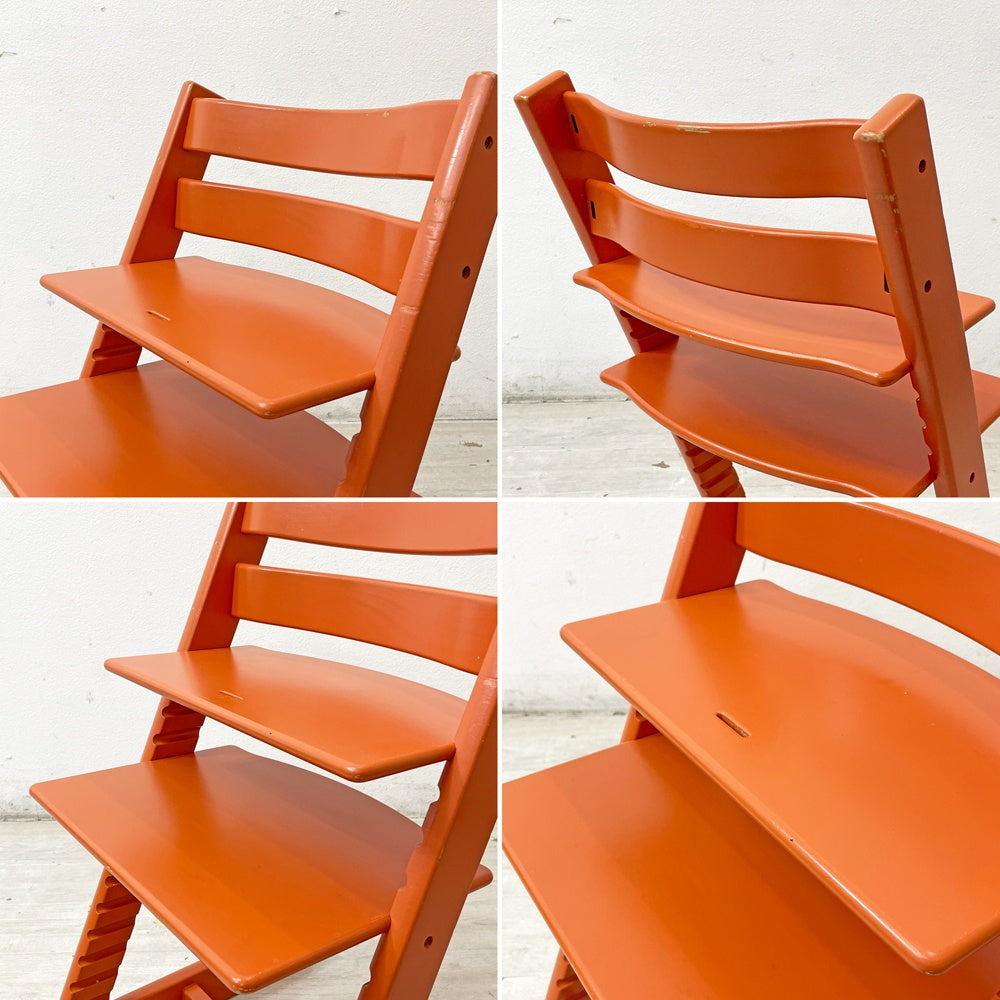 ストッケ STOKKE トリップトラップ TRIPP TRAPP ベビーチェア キッズチェア オレンジ S/N4～ ノルウェー 北欧家具 ●