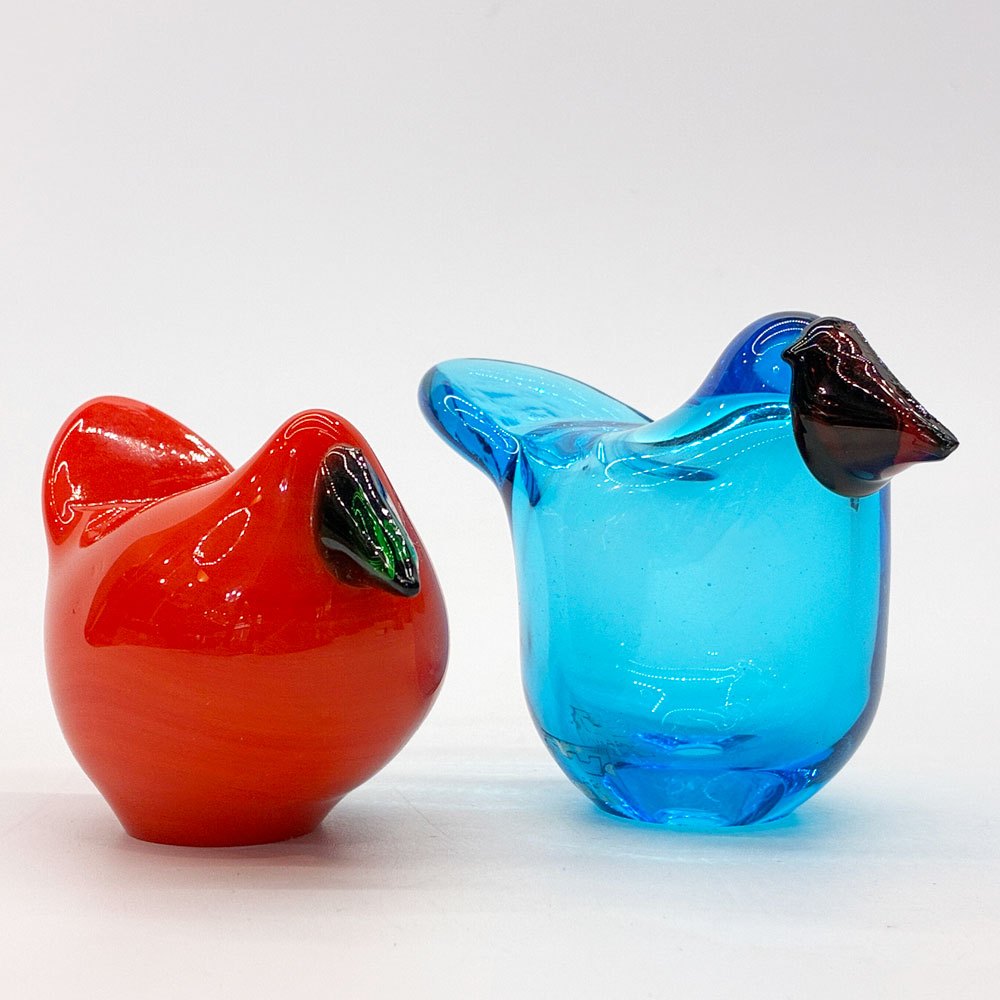 ヌータヤルヴィ Nuutajarvi バーズバイトイッカ Birds by Toikka シエッポ Sieppo レッド オイバ トイッカ Oiva Toikka イッタラバード 北欧雑貨 ビンテージ 希少 ★
