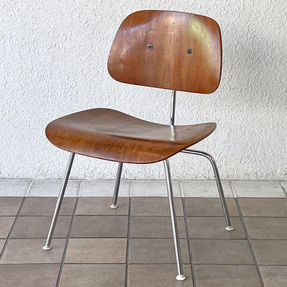 ハーマンミラー Herman Miller プライウッドダイニングチェア DCM ウォールナット メタルレッグ 90's ビンテージ C&R イームズ ミッドセンチュリー ◇