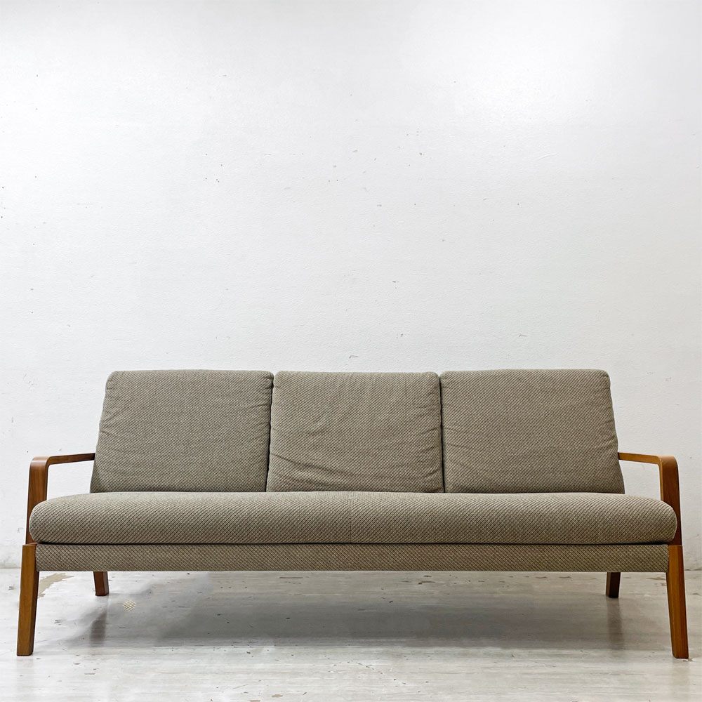 カリモク karimoku 3pソファ 3シーター WU45 ファブリック ブナ材 ローストビーチカラー W188cm ●