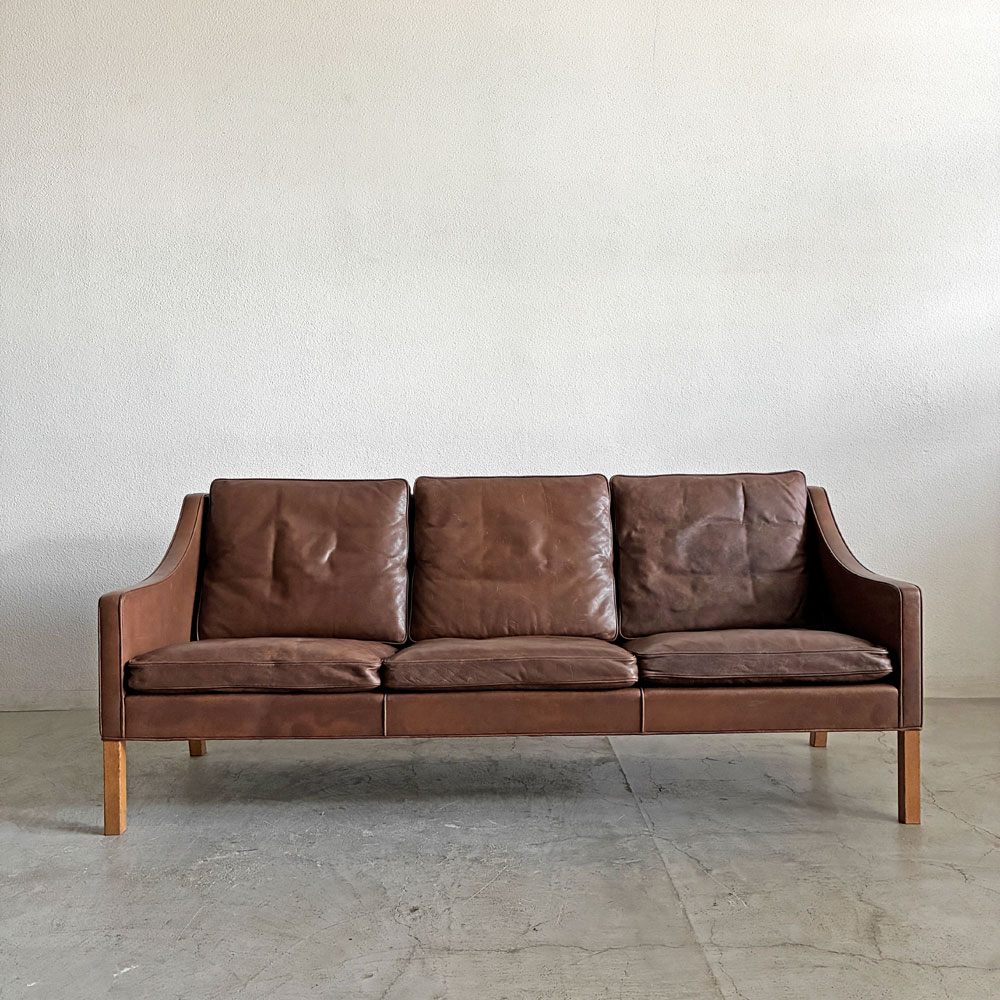 フレデリシア FREDERICIA model 2209 3シーターソファ 3人掛け W185cm 本革 ブラウン系レザー ボーエ・モーエンセン デンマーク 北欧ビンテージ 〓