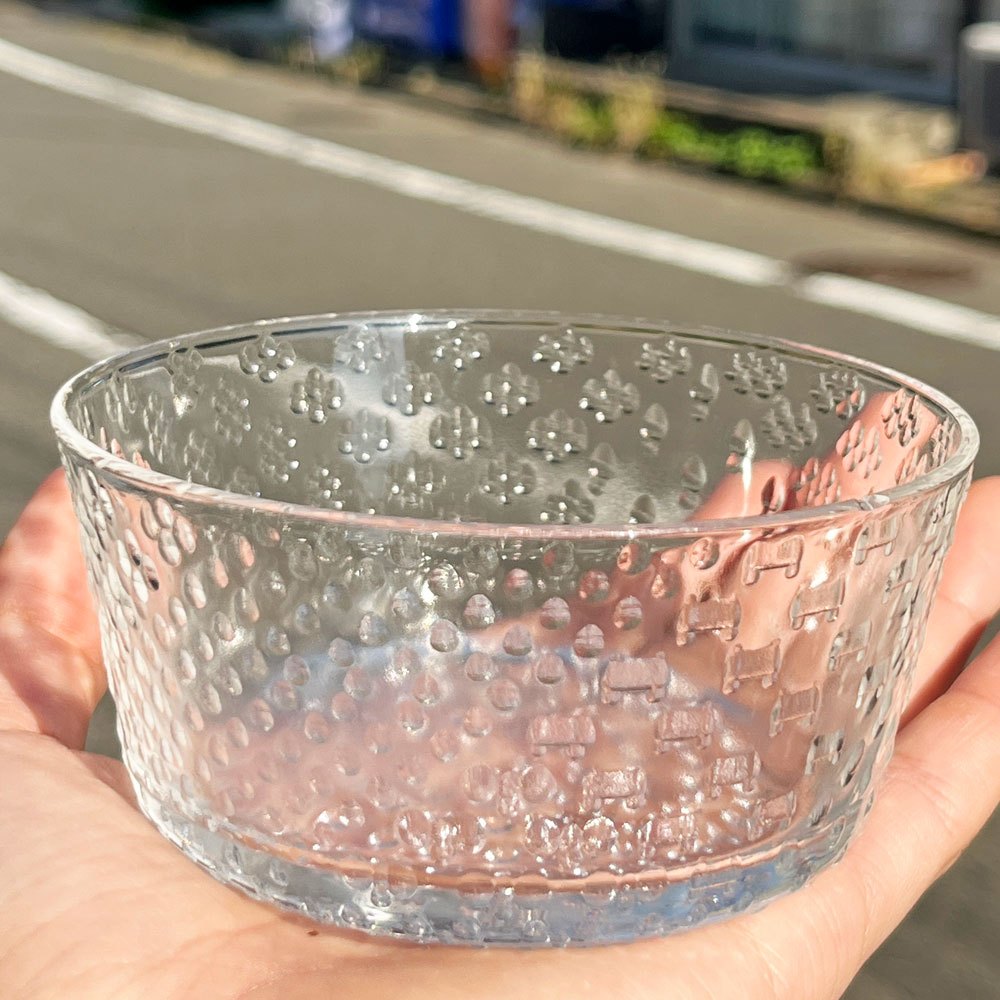 ヌータヤルヴィ Nuutajarvi ツンドラ Tundra グラス ボウル オイバ・トイッカ Oiva Toikka 1970s ビンテージ フィンランド 北欧食器 A ◇